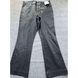 Nine West Jeans Womens‎ 14 Black Kick Flare Coated Shiny High Rise Stretch NEW